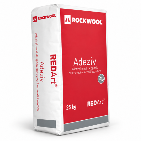 Adeziv si masa de spaclu pentru vata bazaltica Rockwool REDArt, 25 kg